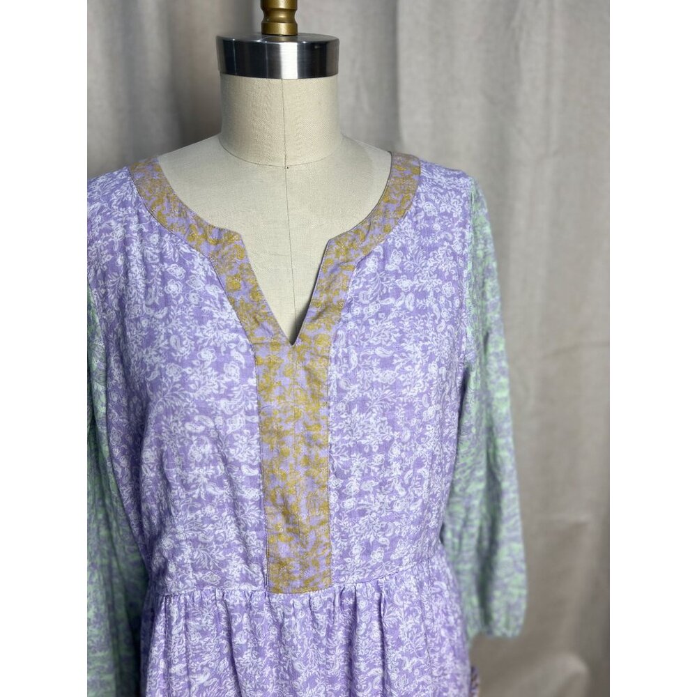 ROLLER RABBIT Ismay Naema Dress Sz L Pastel Colorblock - Picture 4 of 10